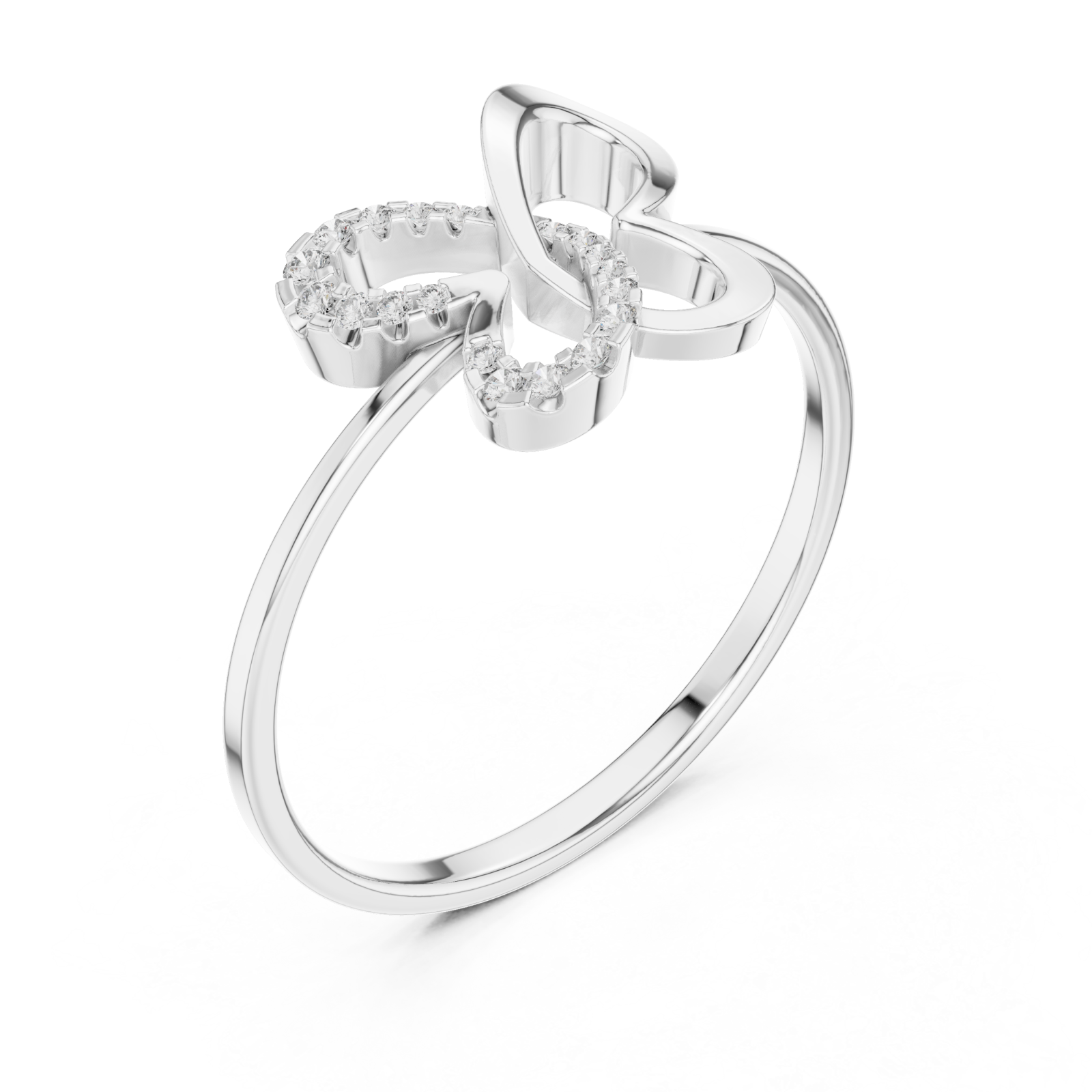  White Gold Petal Lace Embrace Ring Right View