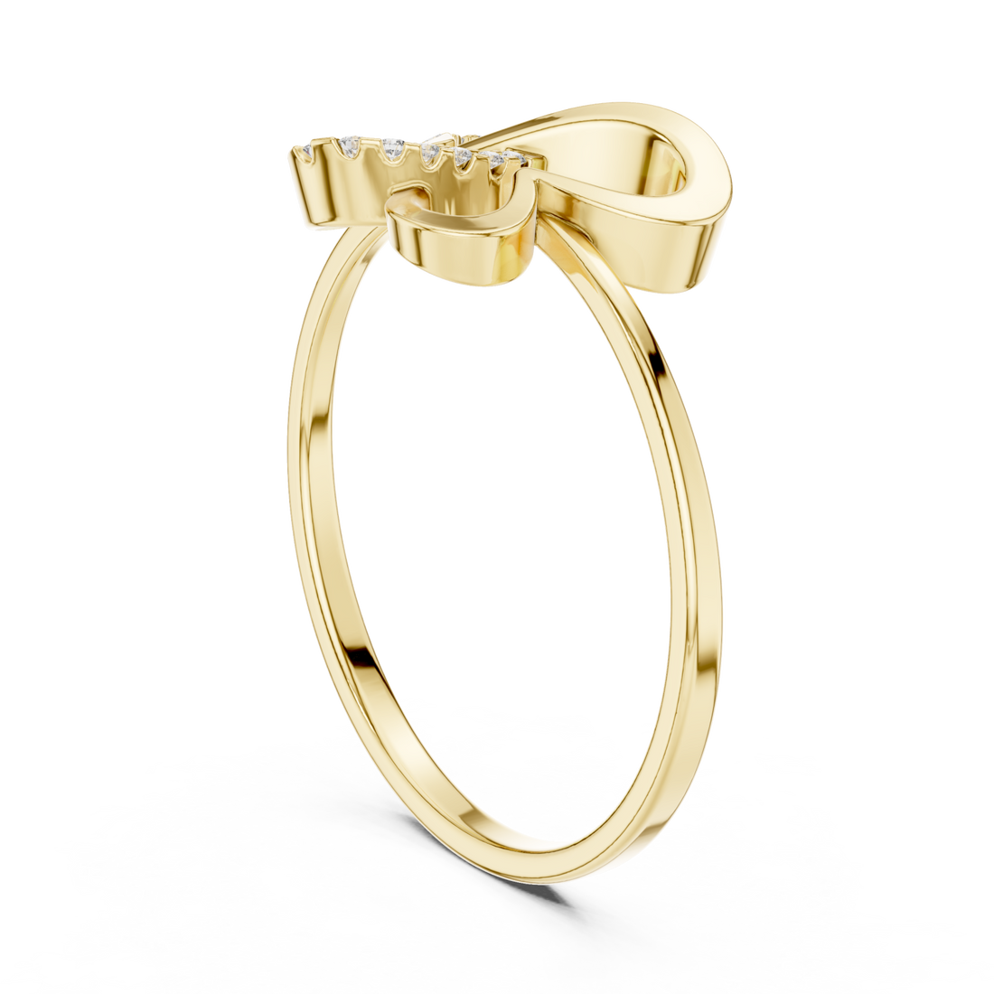Gold Petal Lace Embrace Ring Right View