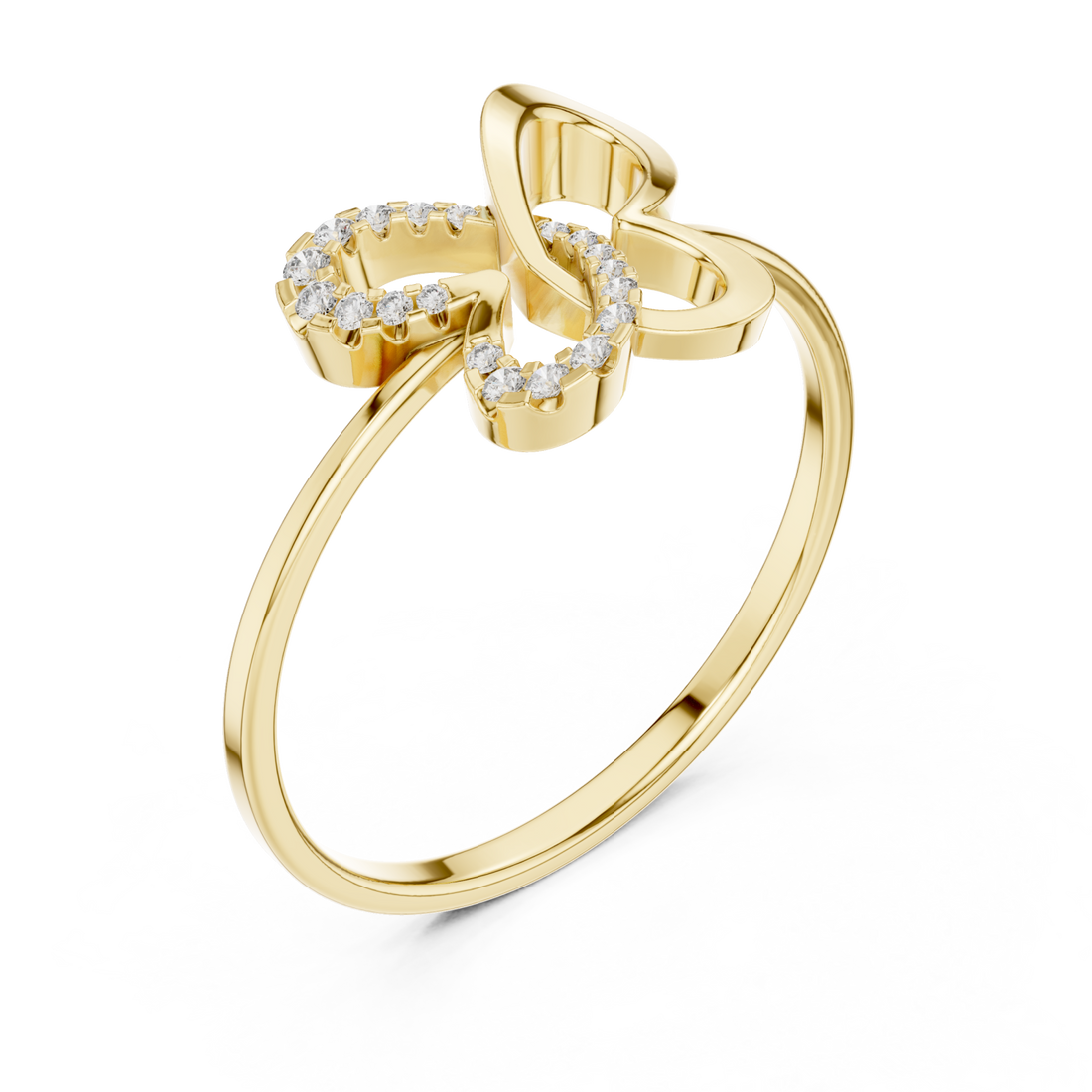 Gold Petal Lace Embrace Ring Right View
