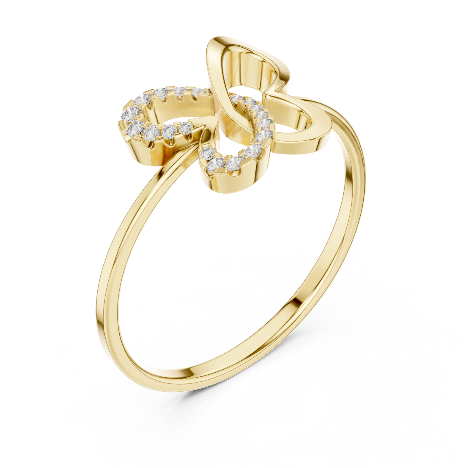 Gold Petal Lace Embrace Ring Right View