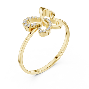 Gold Petal Lace Embrace Ring Right View