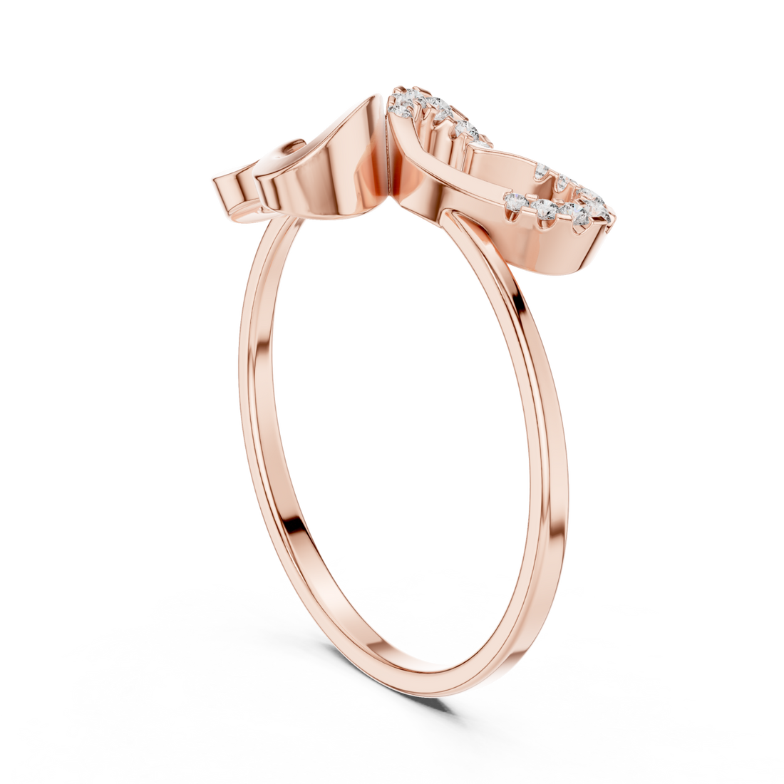  Rose Gold Infinite Grace Intertwined Band Ring Right View
