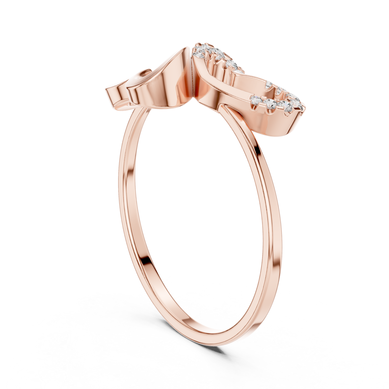  Rose Gold Infinite Grace Intertwined Band Ring Left View