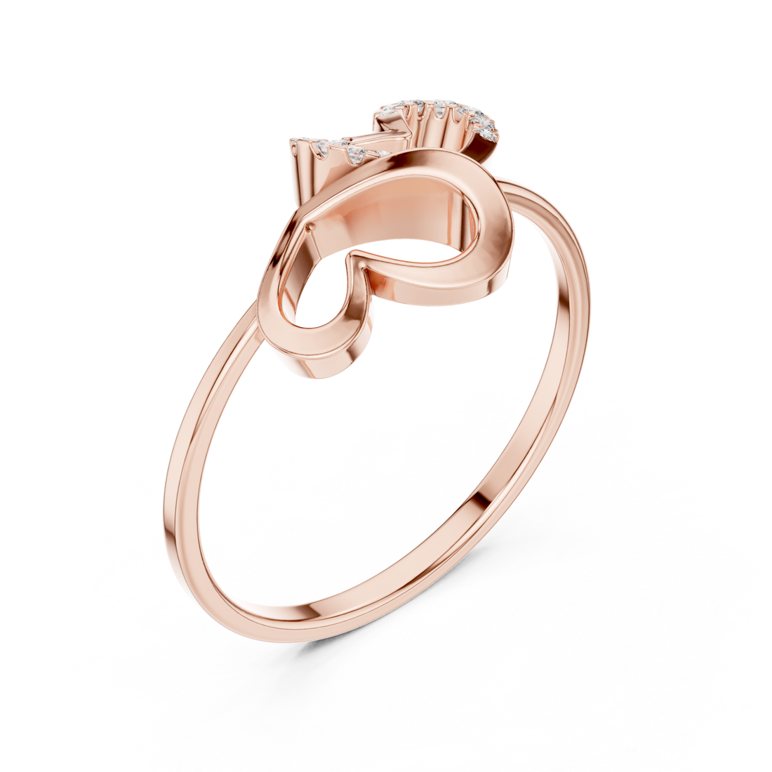  Rose Gold Infinite Grace Intertwined Band Ring Right View