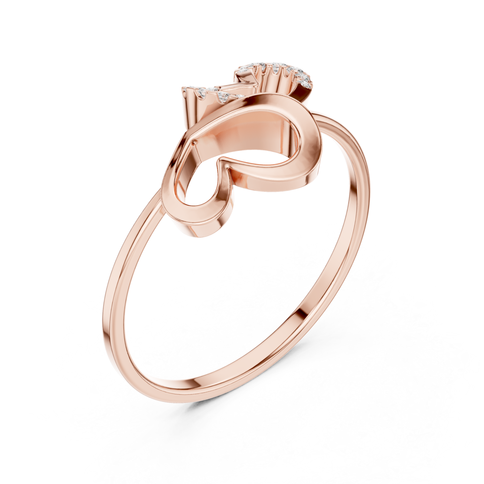  Rose Gold Infinite Grace Intertwined Band Ring Right View