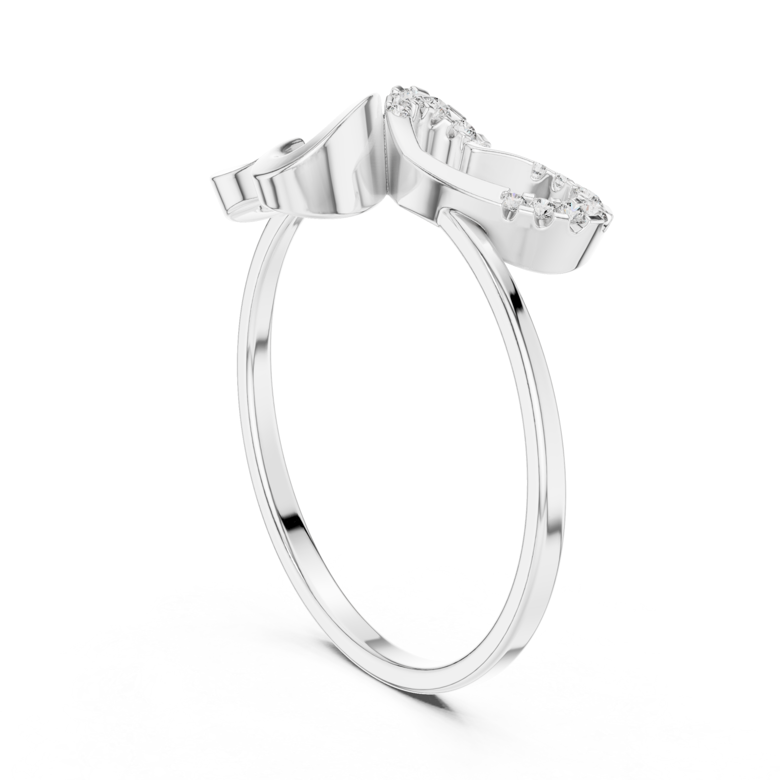  White Gold Infinite Grace Intertwined Band Ring Left View