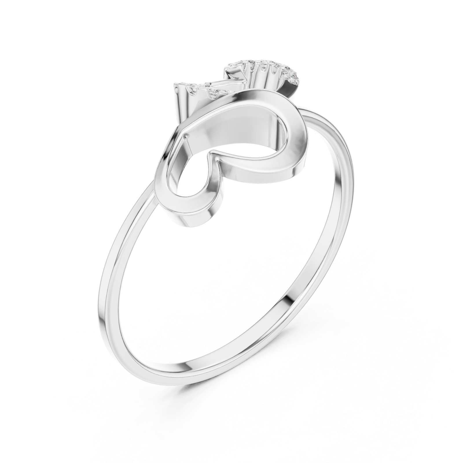  White Gold Infinite Grace Intertwined Band Ring Right View