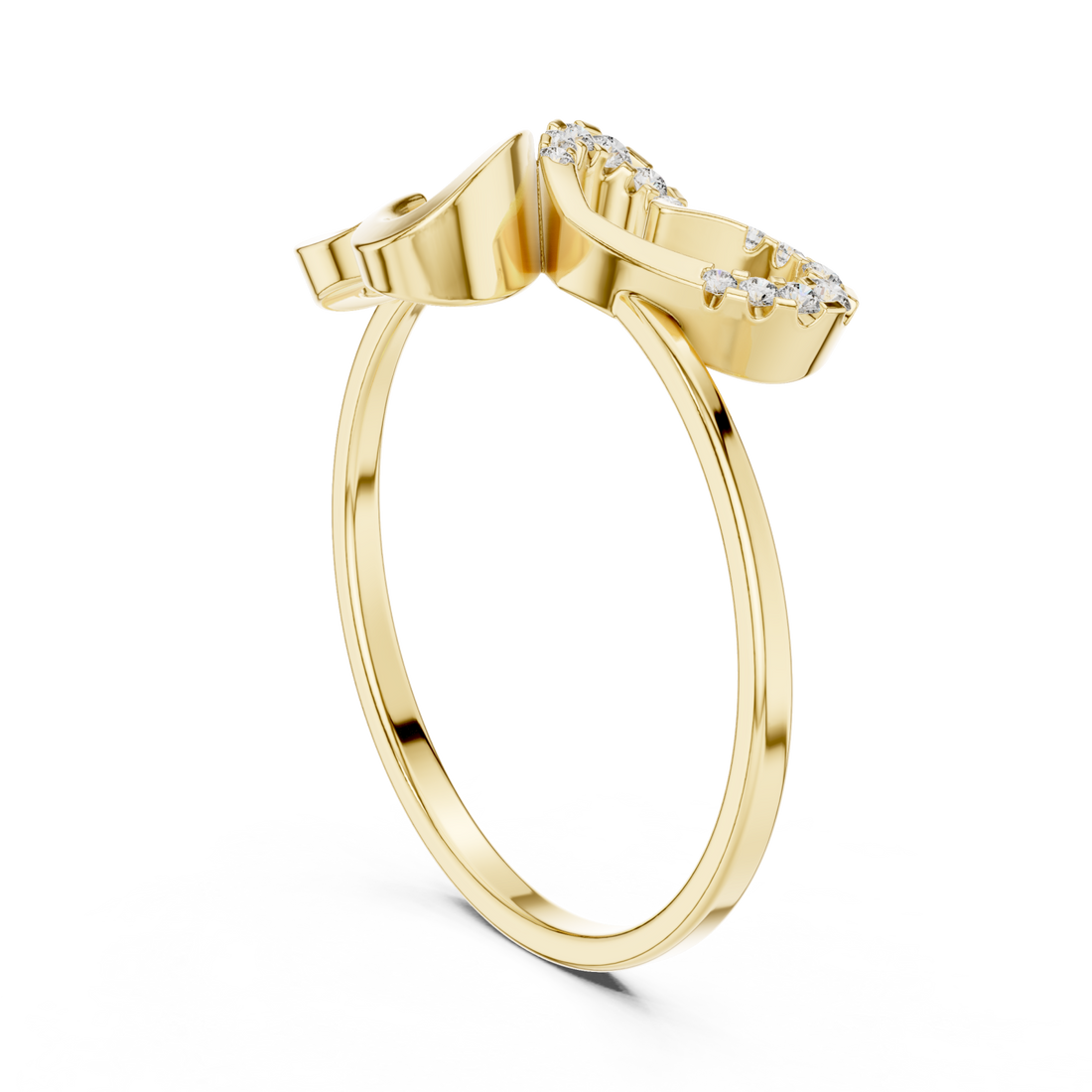 Gold Infinite Grace Intertwined Band Ring Right View