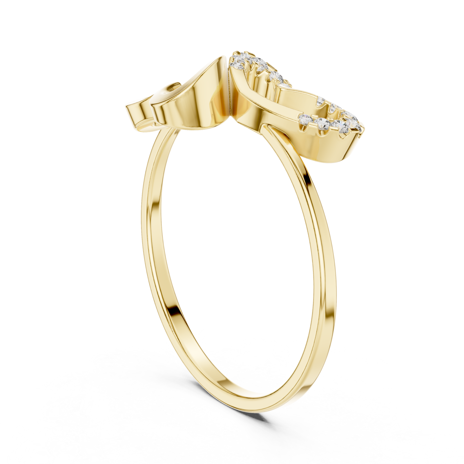  Gold Infinite Grace Intertwined Band Ring Left View