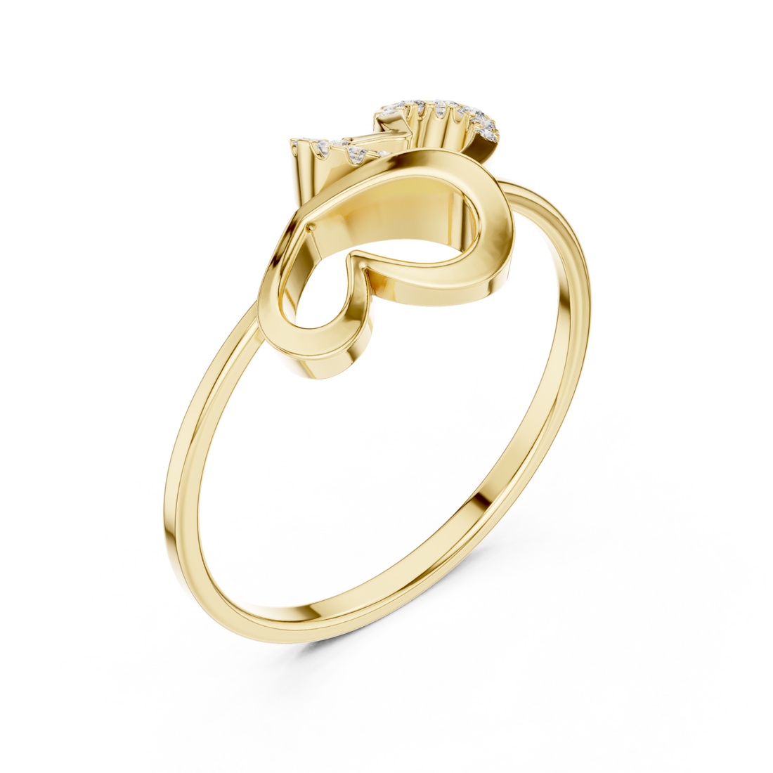 Gold Infinite Grace Intertwined Band Ring Right View