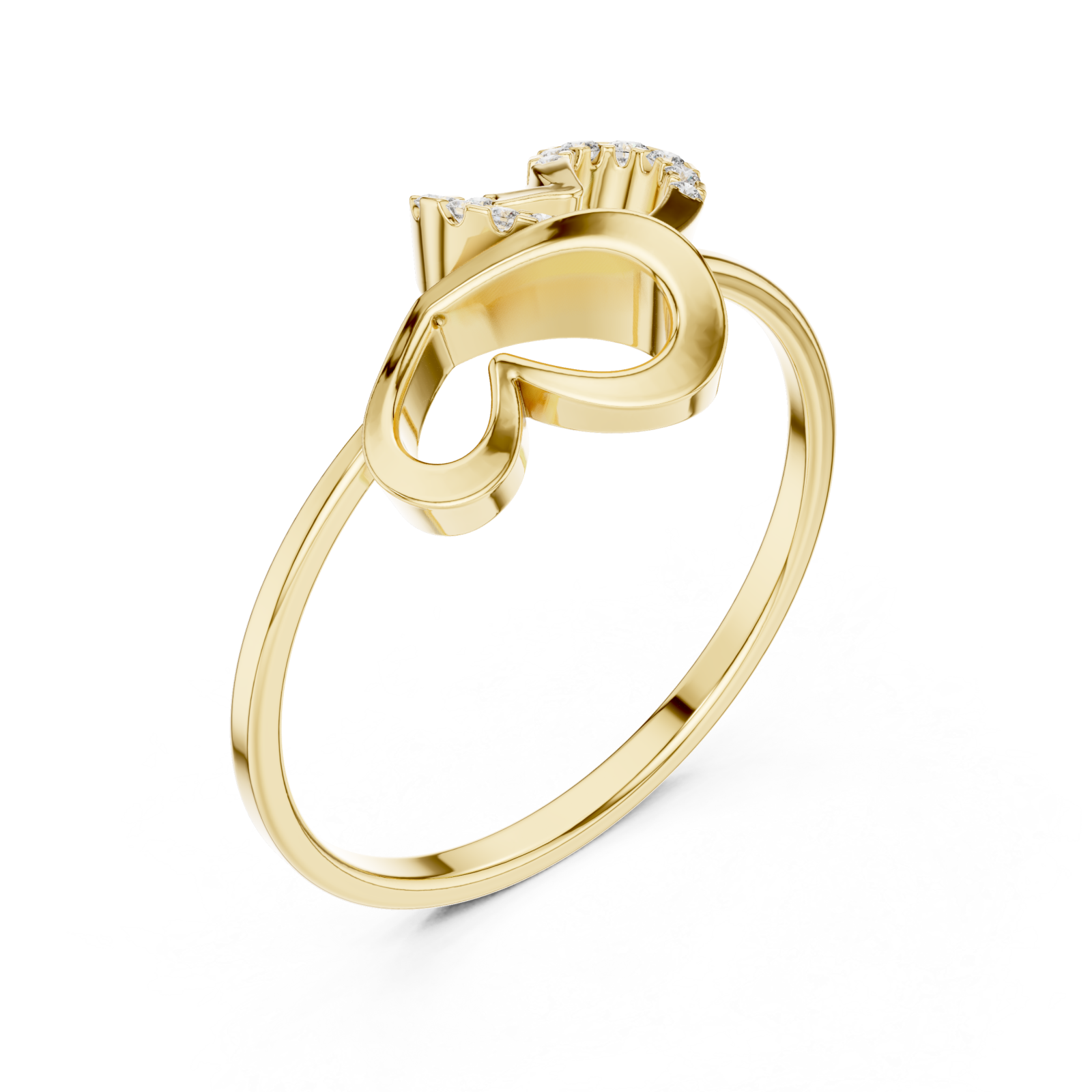Gold Infinite Grace Intertwined Band Ring Right View