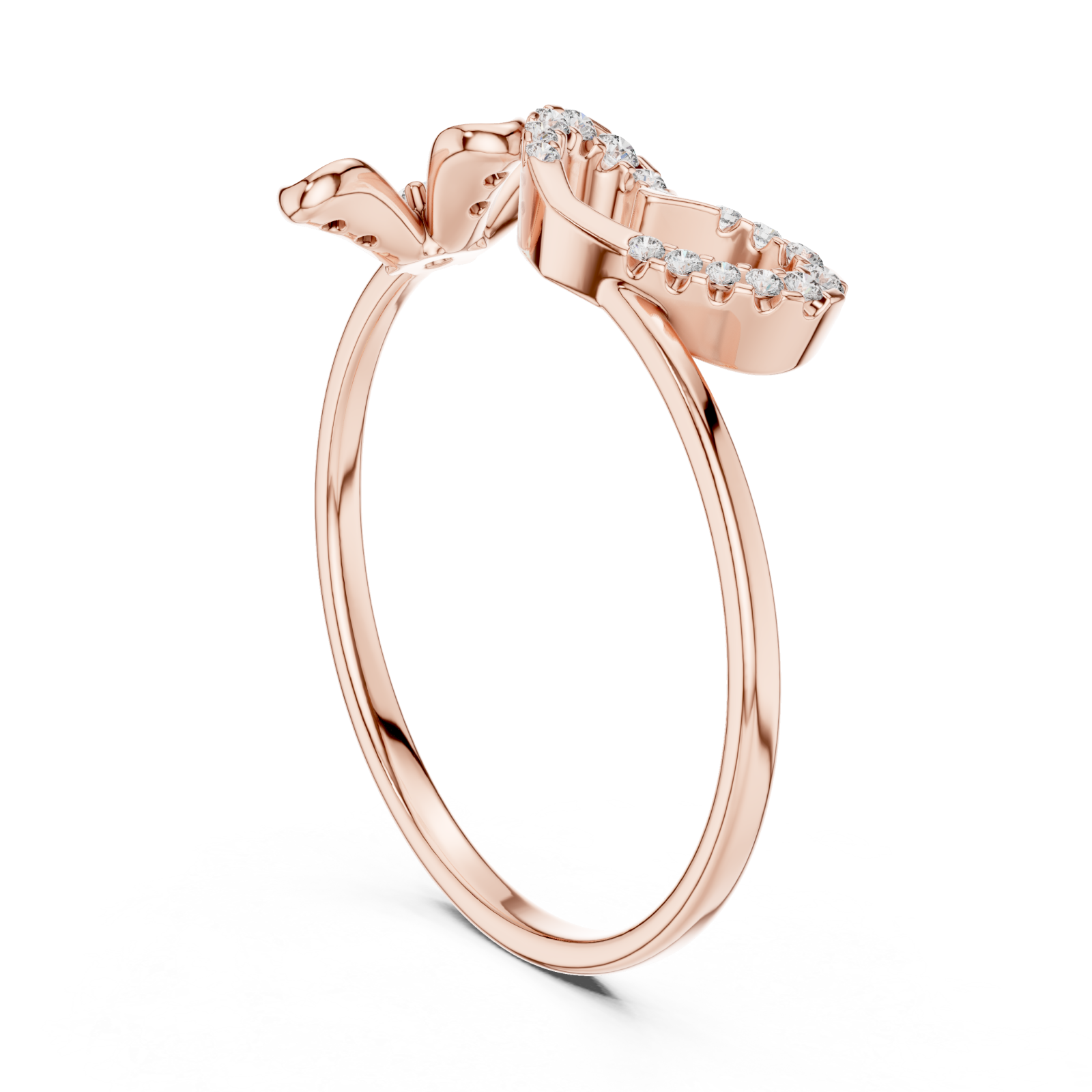  Rose Gold Pure Grace Blossom Dewdrop Band Left View