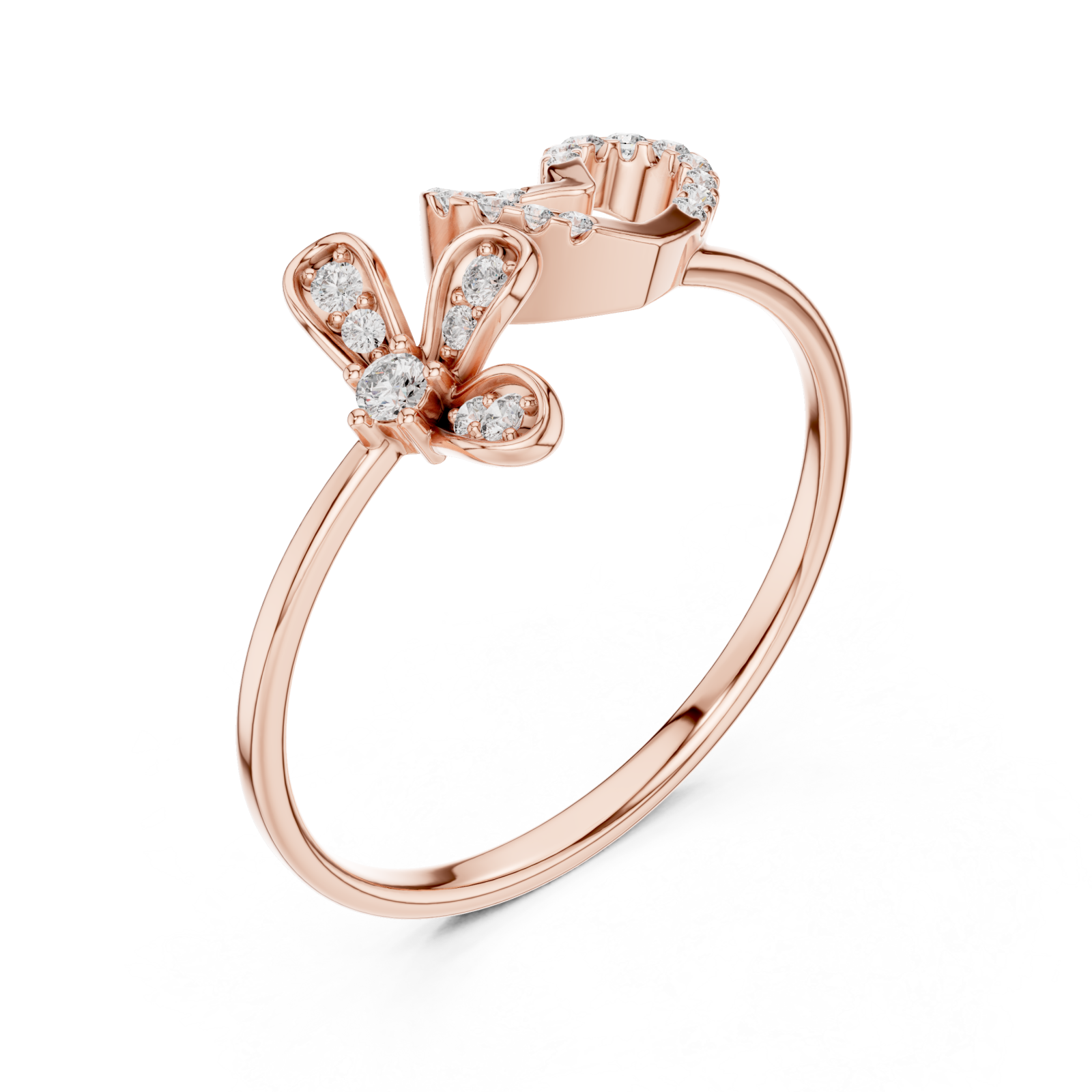  Rose Gold Pure Grace Blossom Dewdrop Band Right View