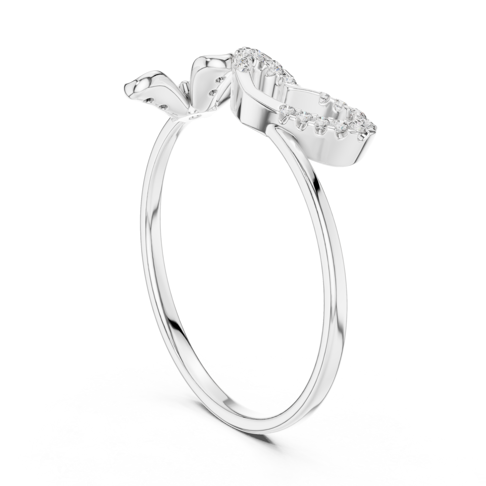  White Gold Pure Grace Blossom Dewdrop Band Left View