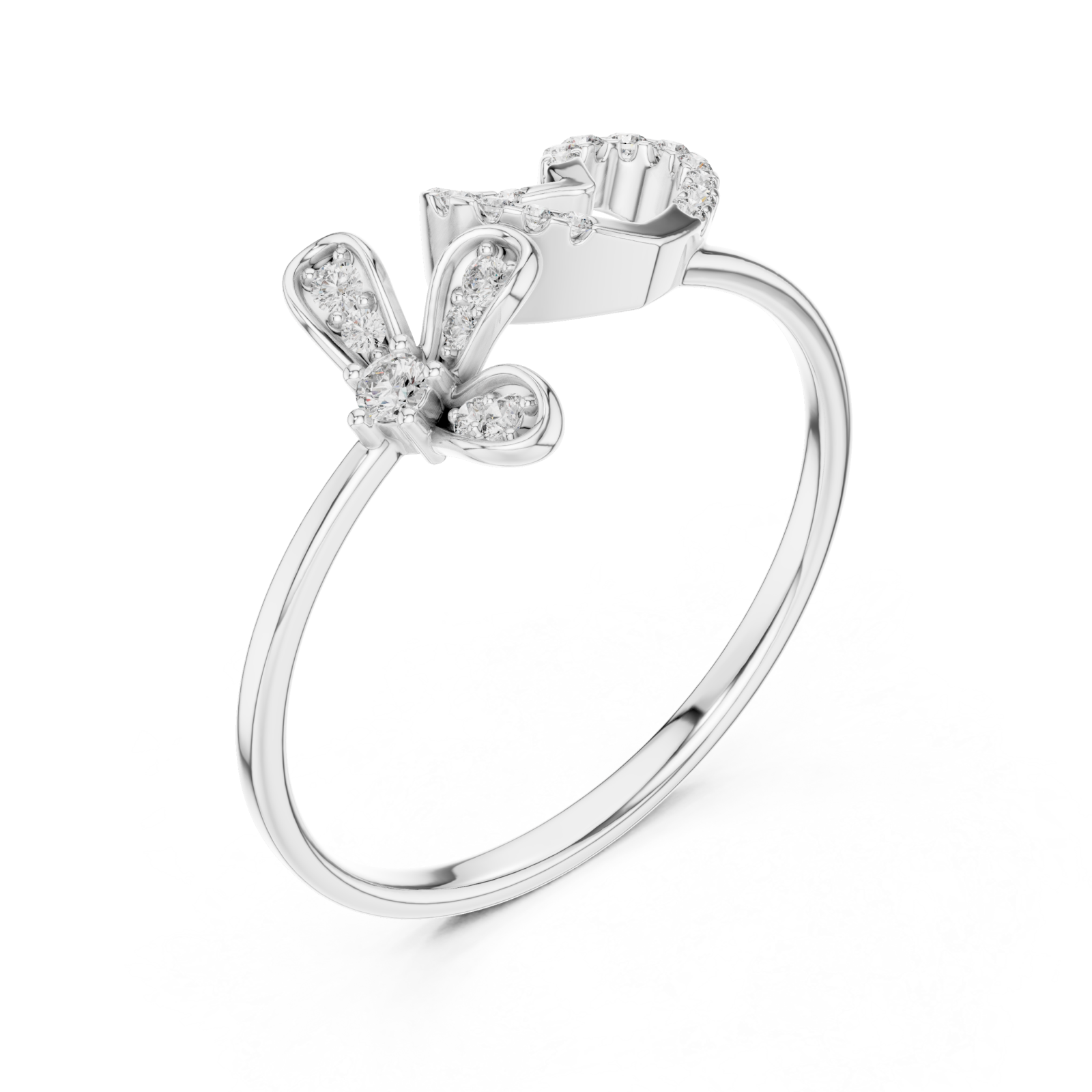  White Gold Pure Grace Blossom Dewdrop Band Right View