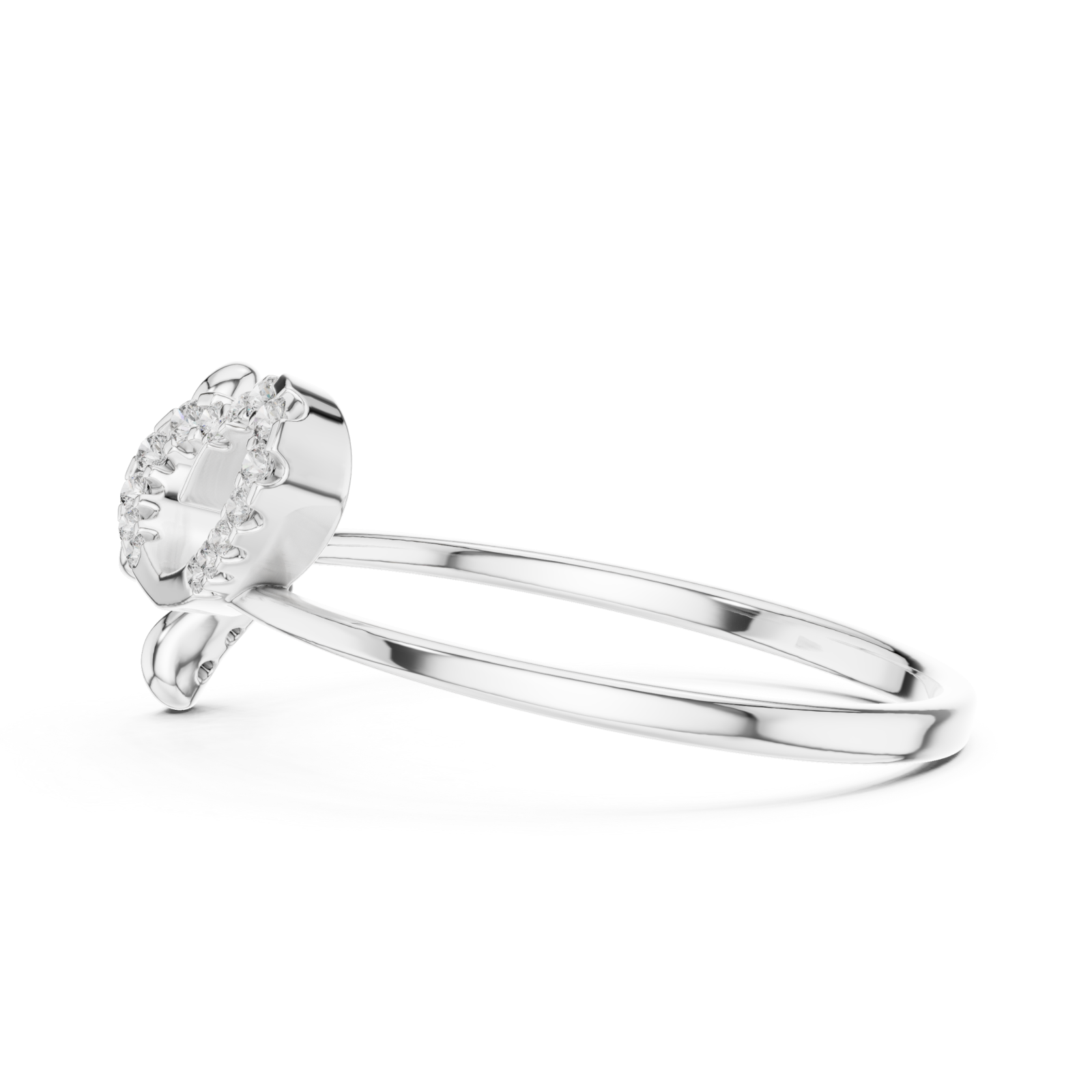  White Gold Pure Grace Blossom Dewdrop Band Side View
