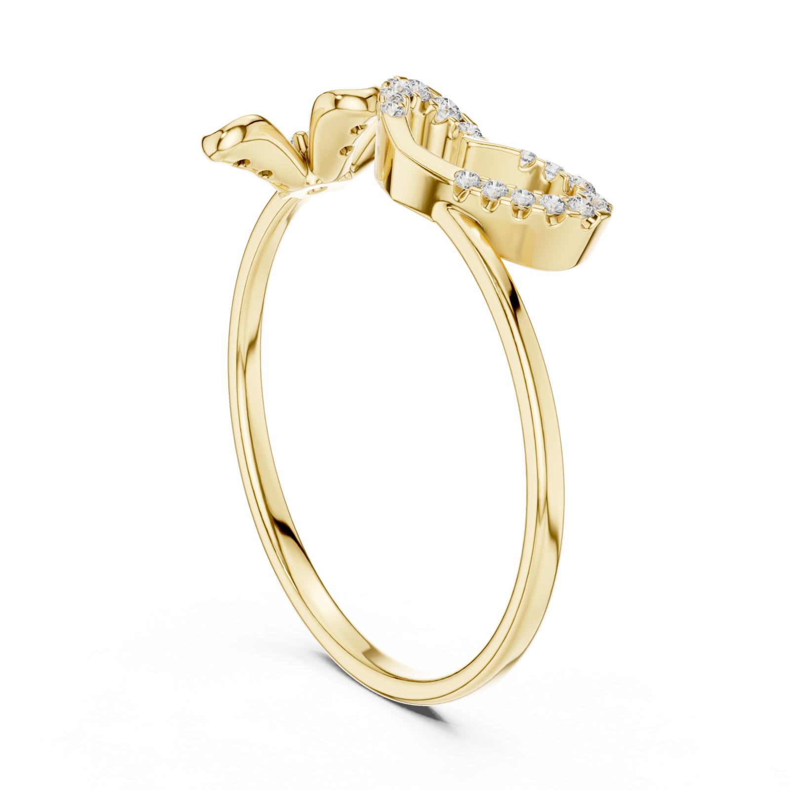 Gold Pure Grace Blossom Dewdrop Band Left View