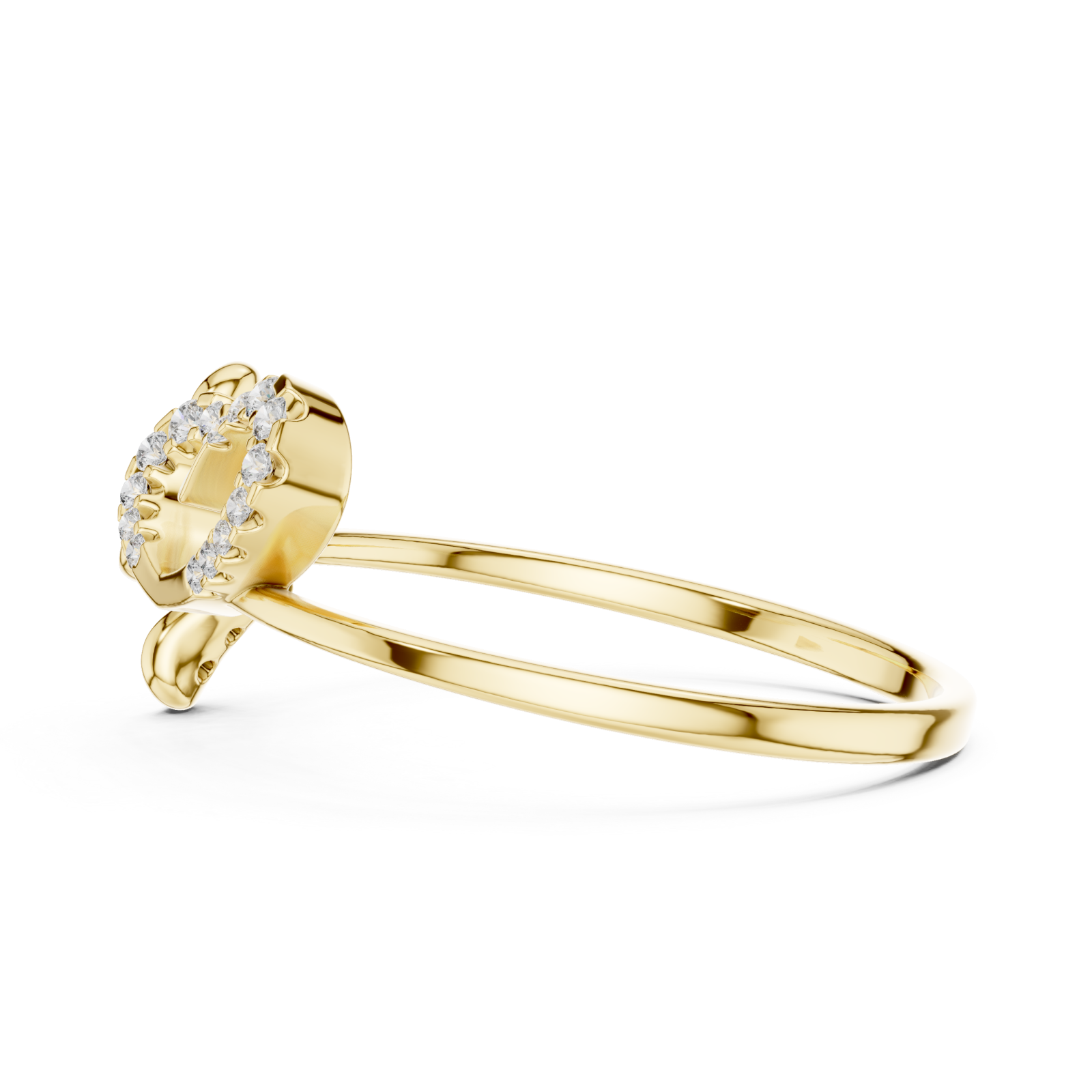  Gold Pure Grace Blossom Dewdrop Band Side View