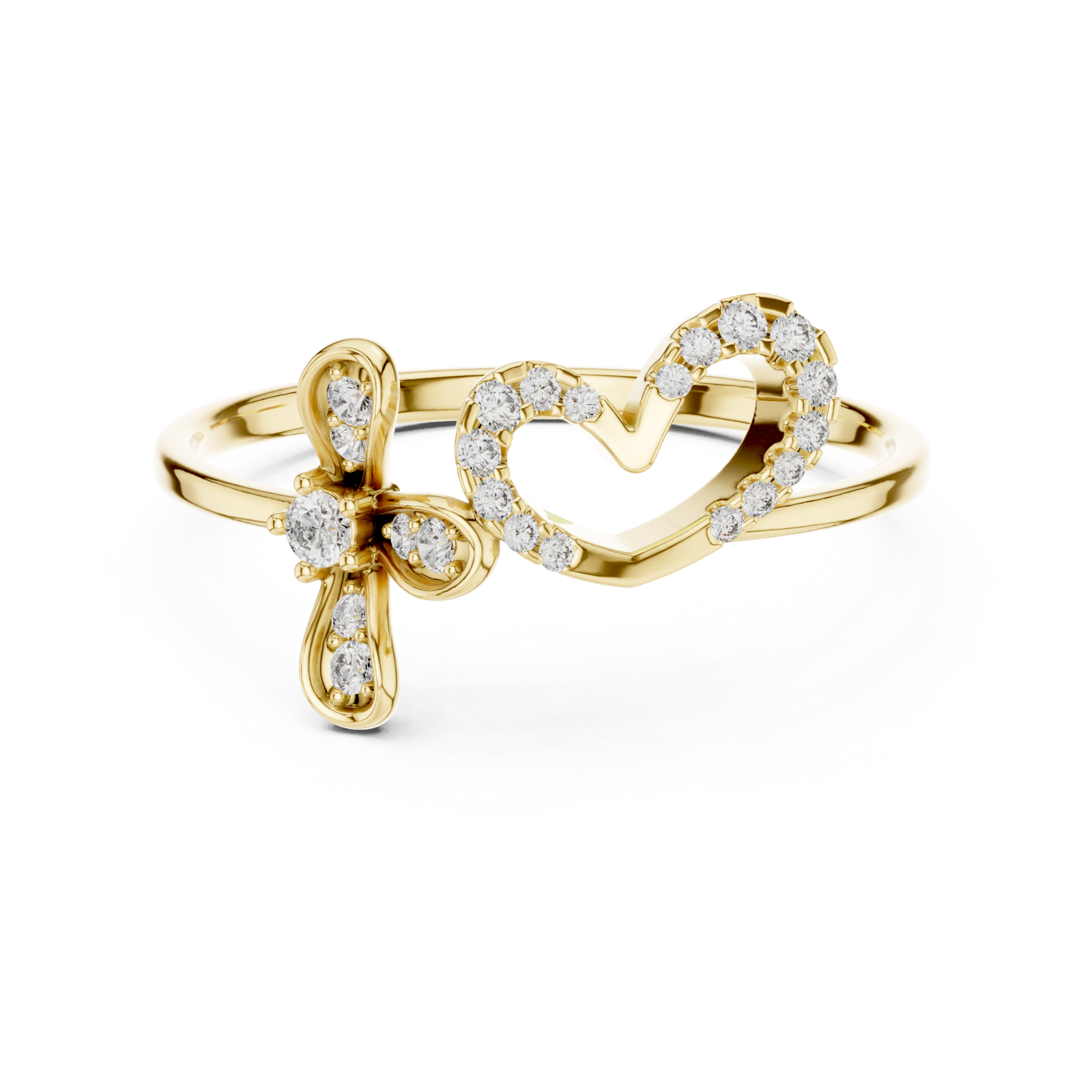  Gold Pure Grace Blossom Dewdrop Band Front View