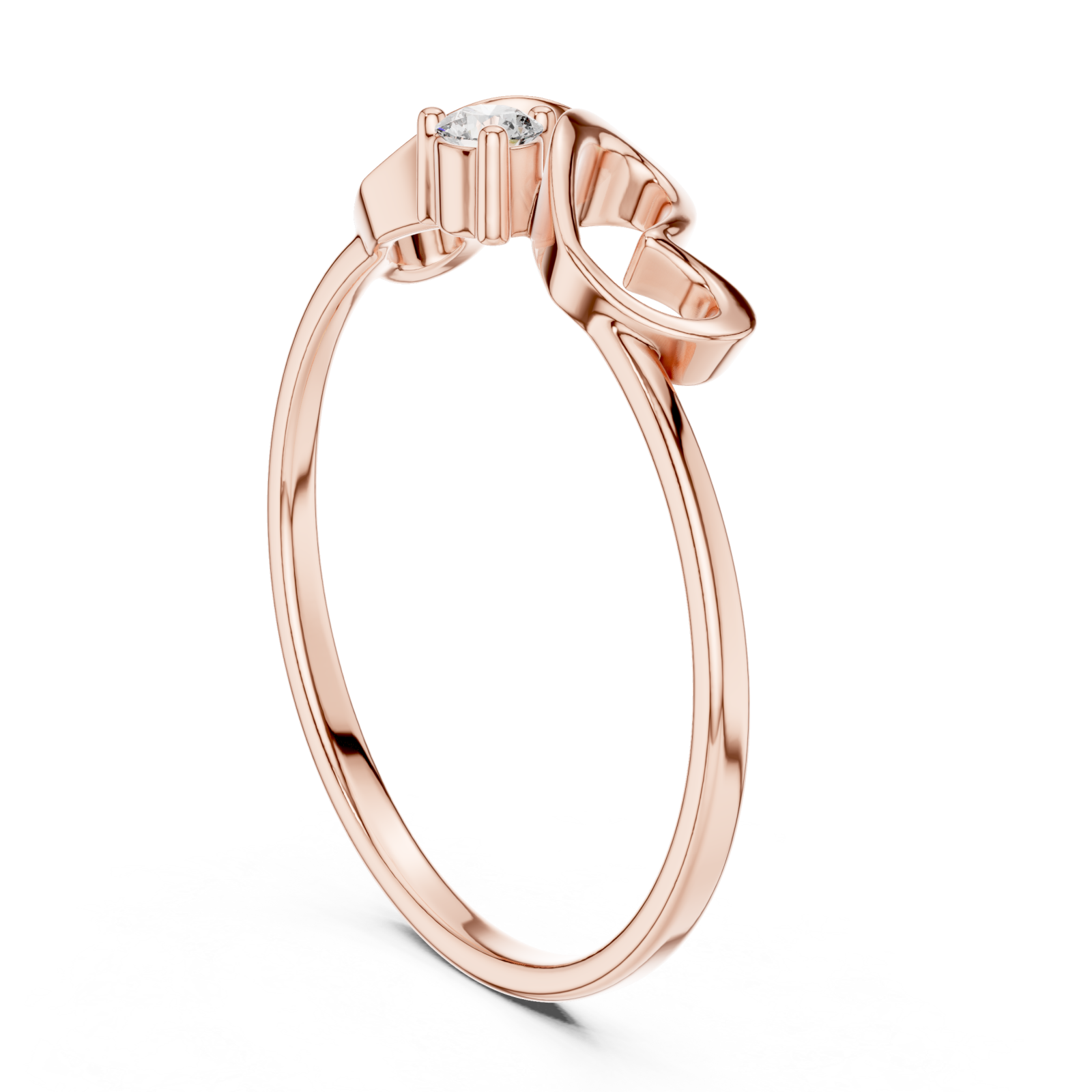  Rose Gold Eternal Heart Embrace Ring Left View