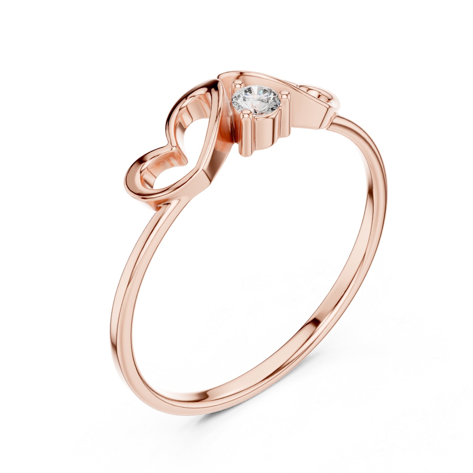  Rose Gold Eternal Heart Embrace Ring Right View