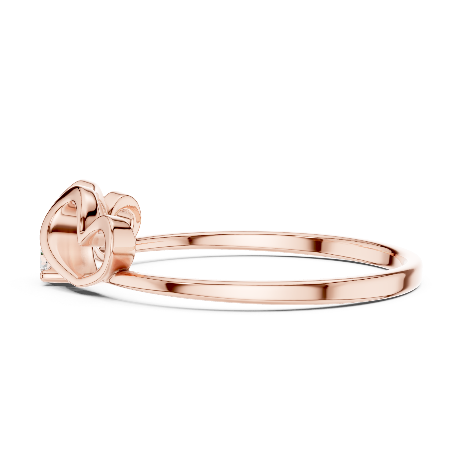  Rose Gold Eternal Heart Embrace Ring Side View