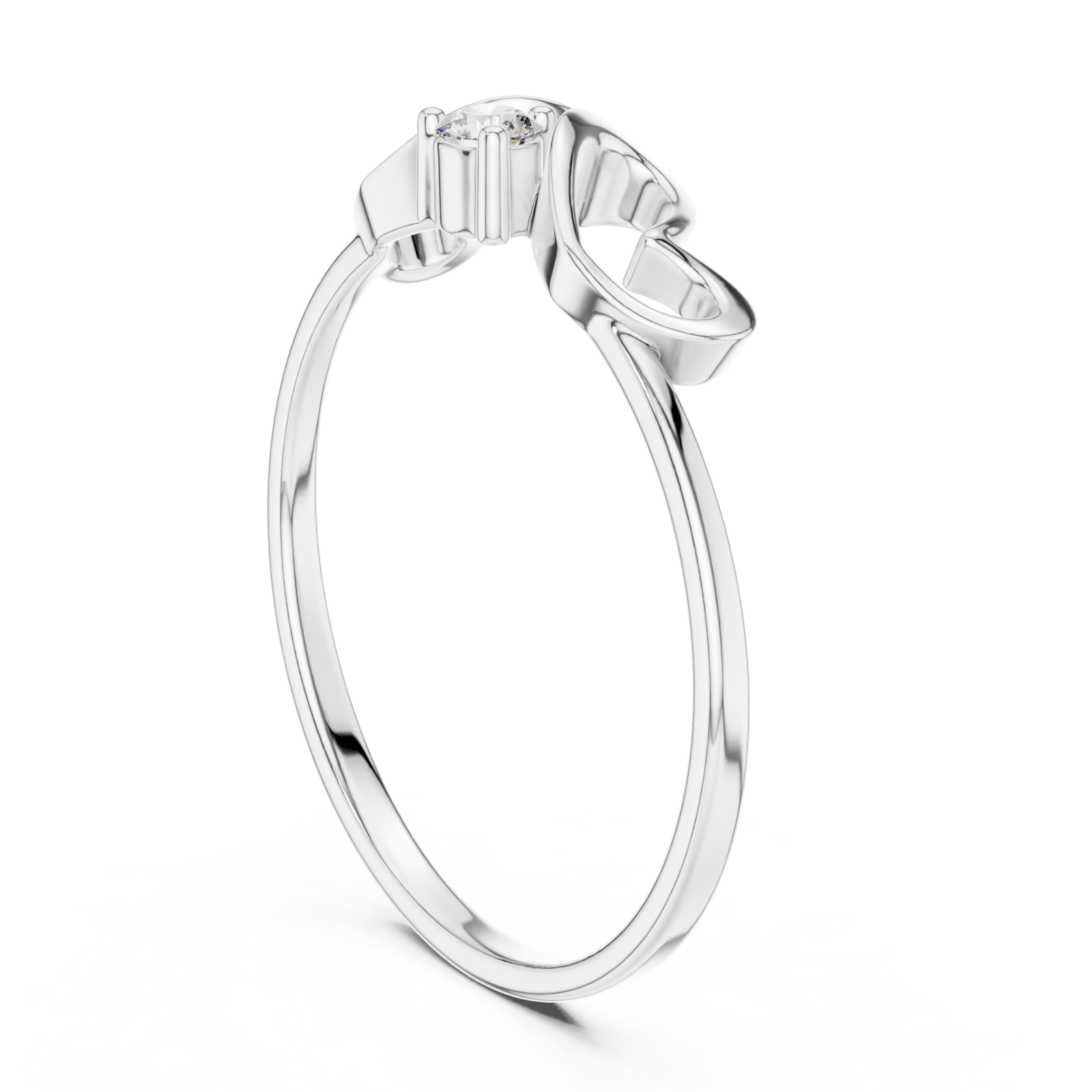 White Gold Eternal Heart Embrace Ring Left View
