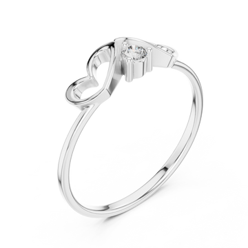  White Gold Eternal Heart Embrace Ring Right View