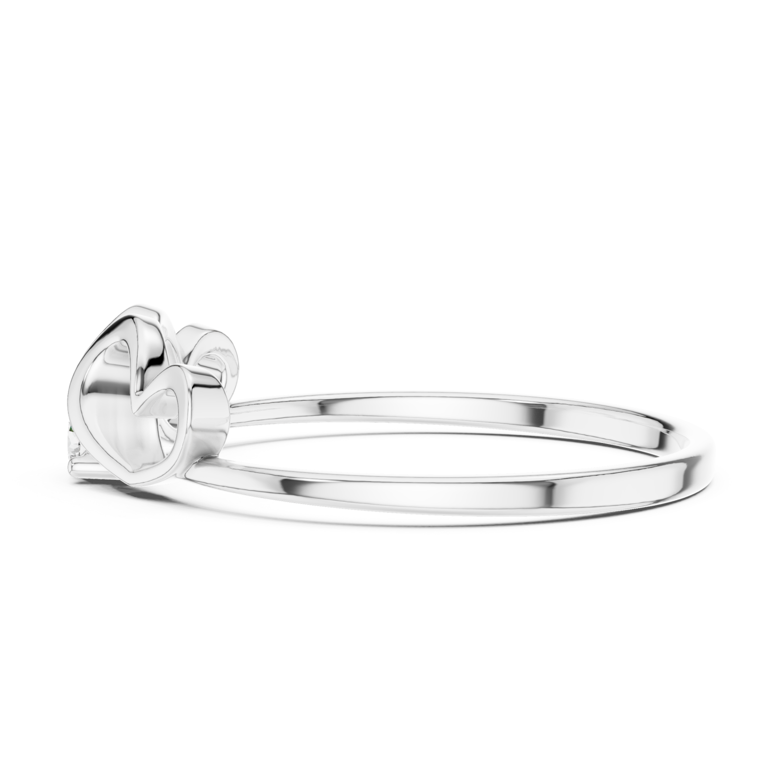  White Gold Eternal Heart Embrace Ring Side View