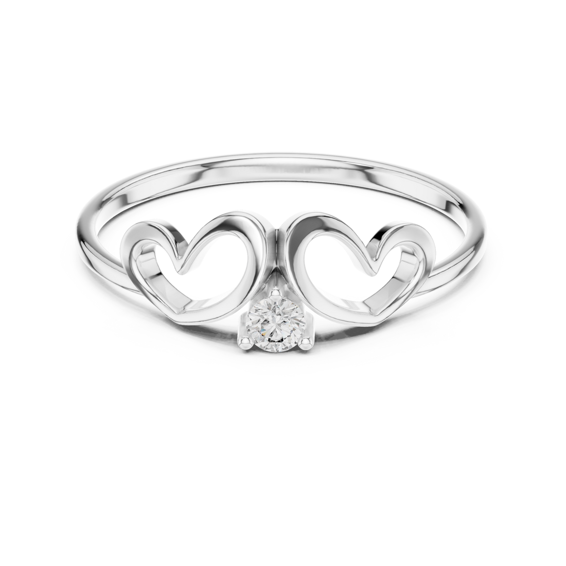  White Gold Eternal Heart Embrace Ring Right View