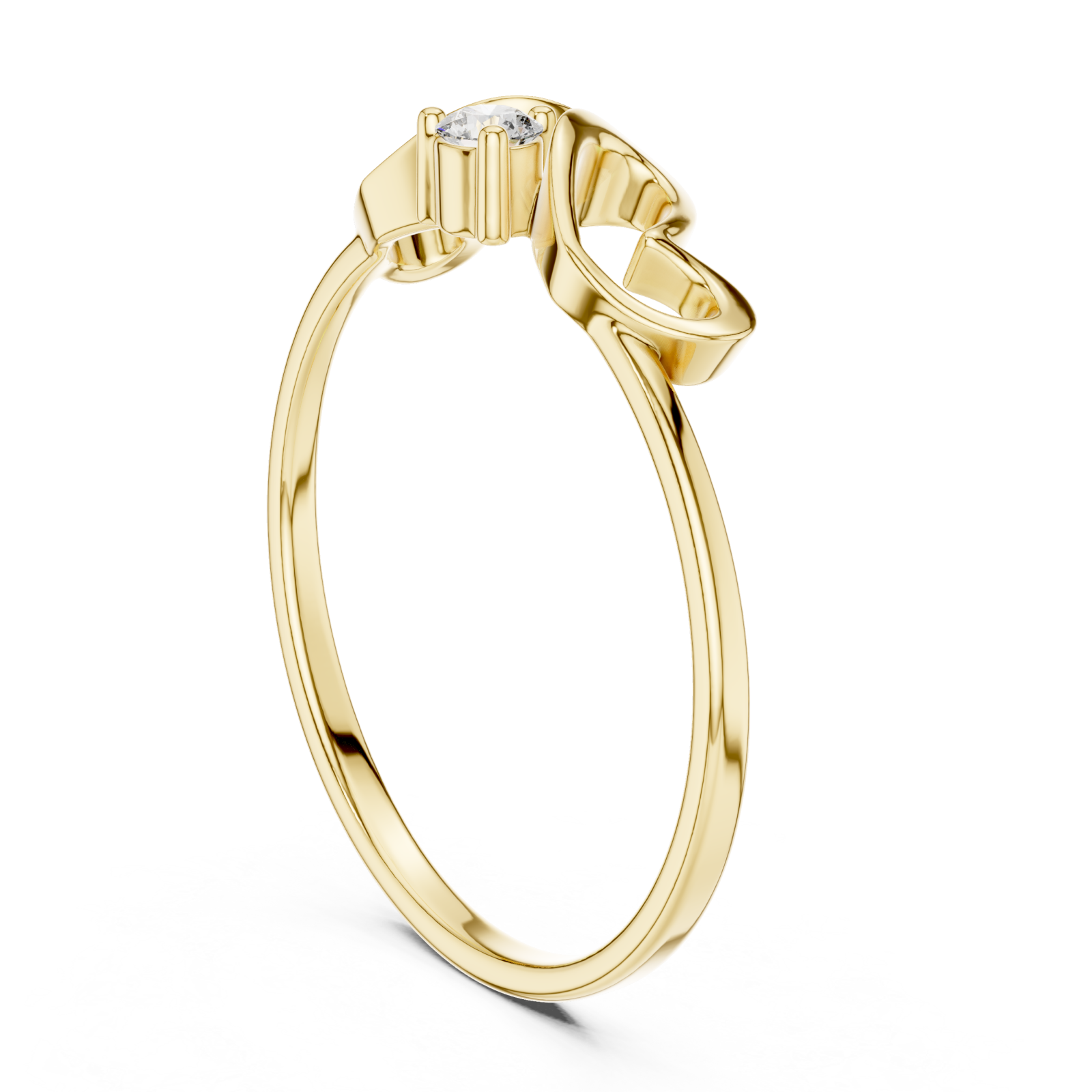  Gold Eternal Heart Embrace Ring Left View