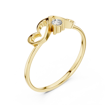 Gold Eternal Heart Embrace Ring Right View