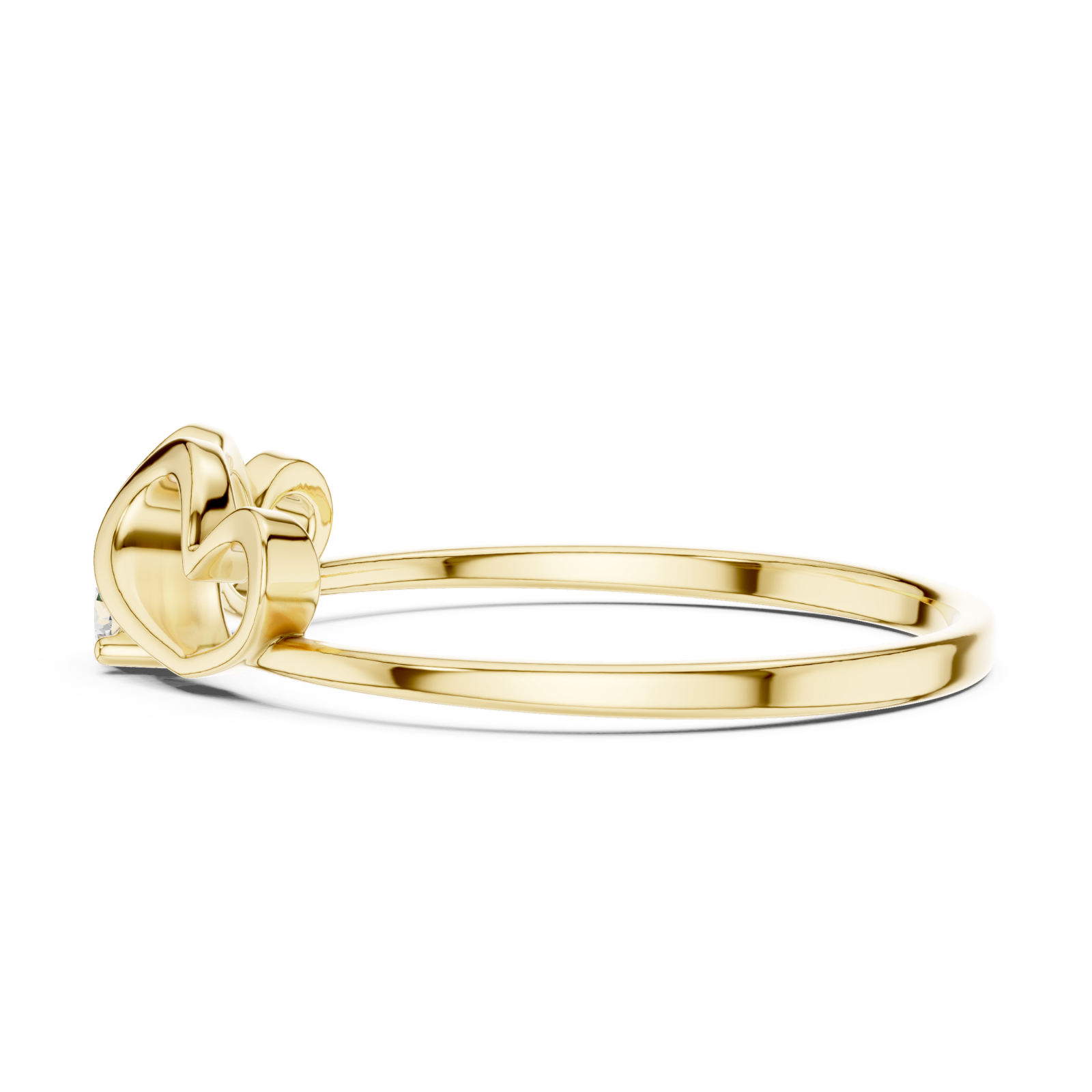  Gold Eternal Heart Embrace Ring Side View