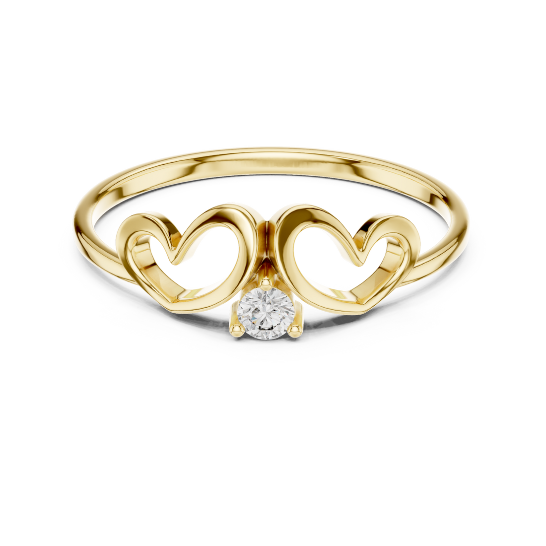 Gold Eternal Heart Embrace Ring Right View