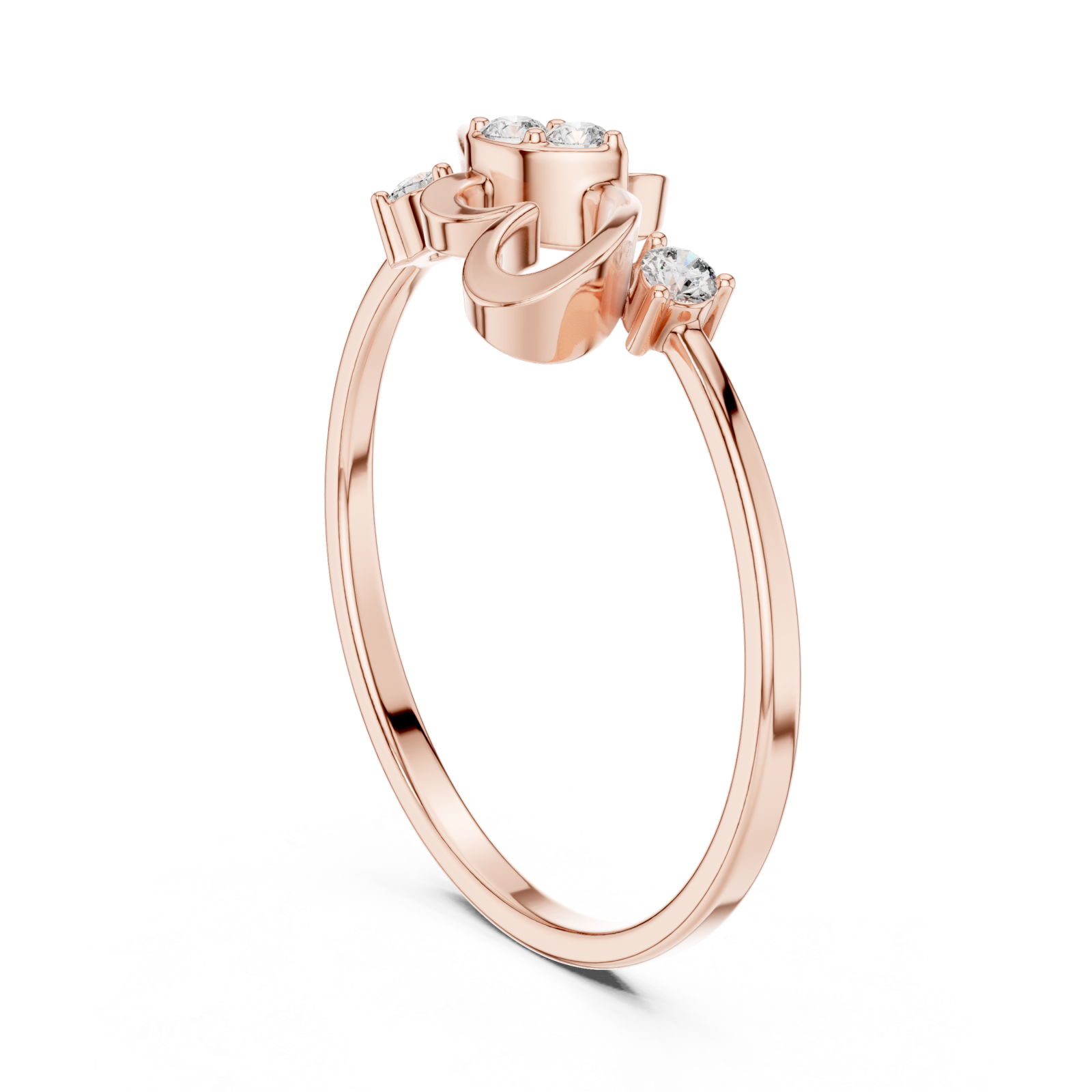  Rose Gold Harmony Serenade Elegant Stackable Band Left View