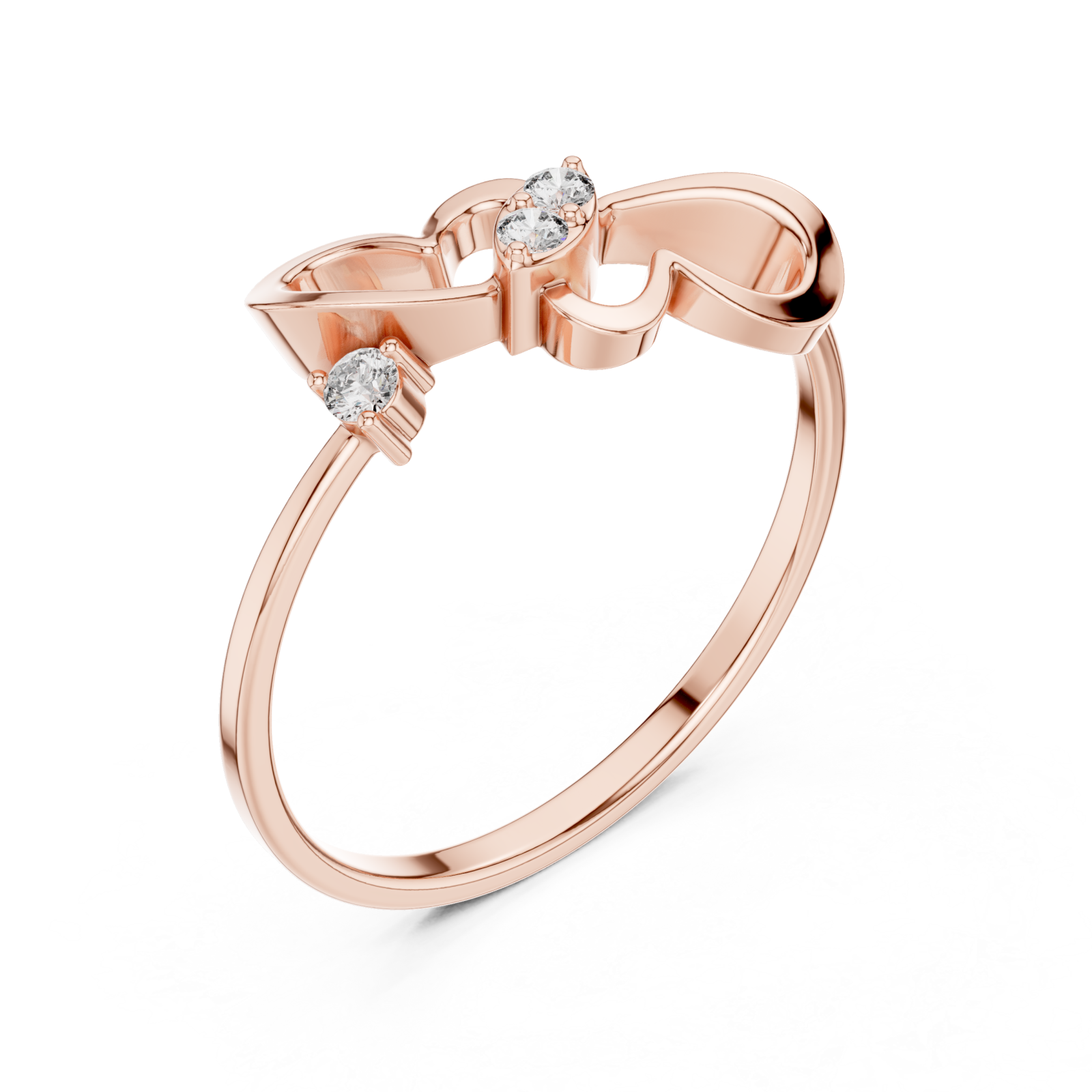  Rose Gold Harmony Serenade Elegant Stackable Band Right View