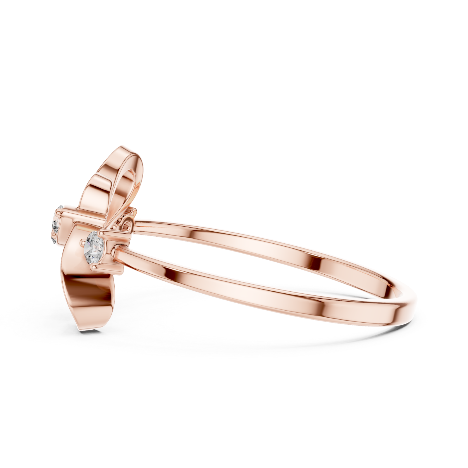  Rose Gold Harmony Serenade Elegant Stackable Band Side View
