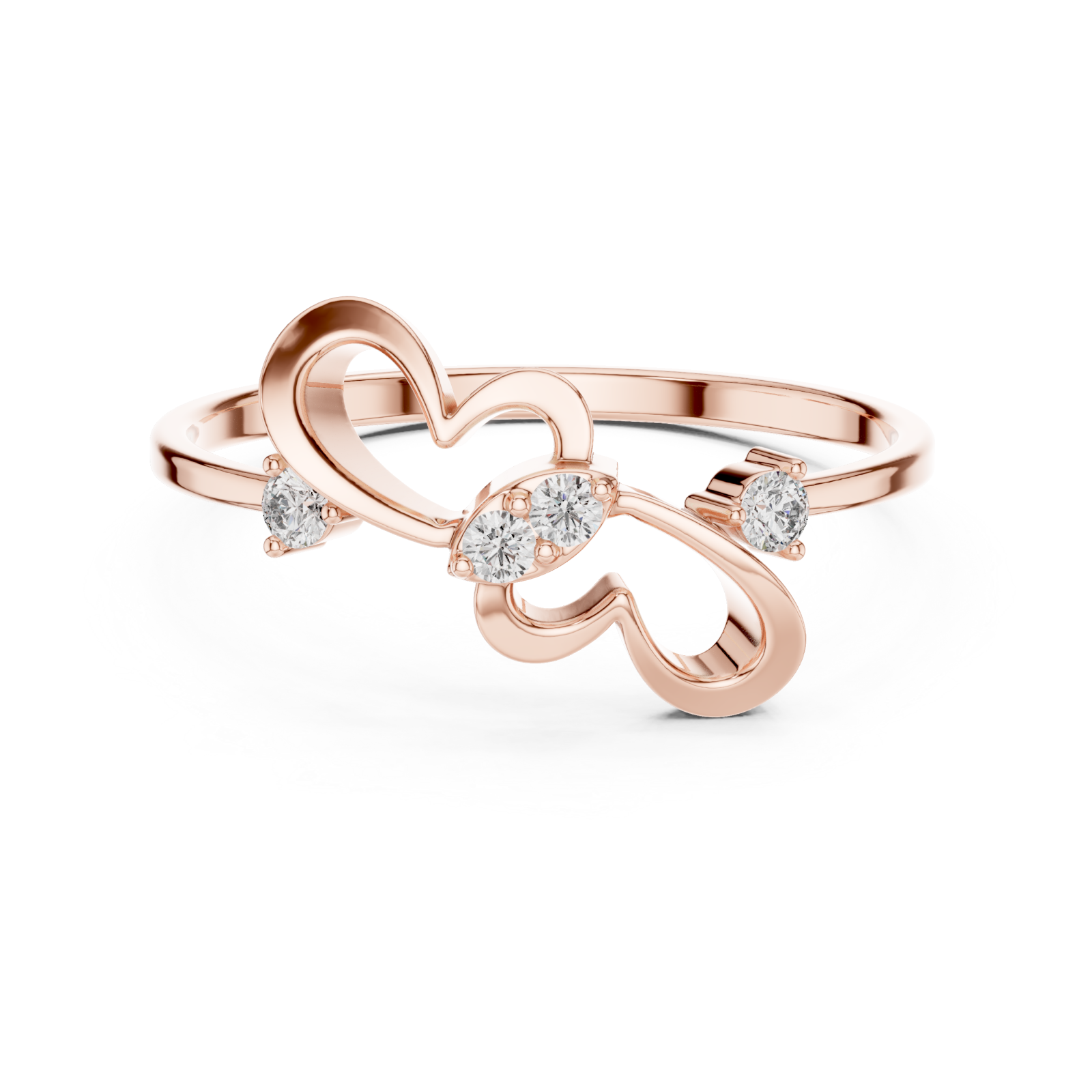  Rose Gold Harmony Serenade Elegant Stackable Band Front View