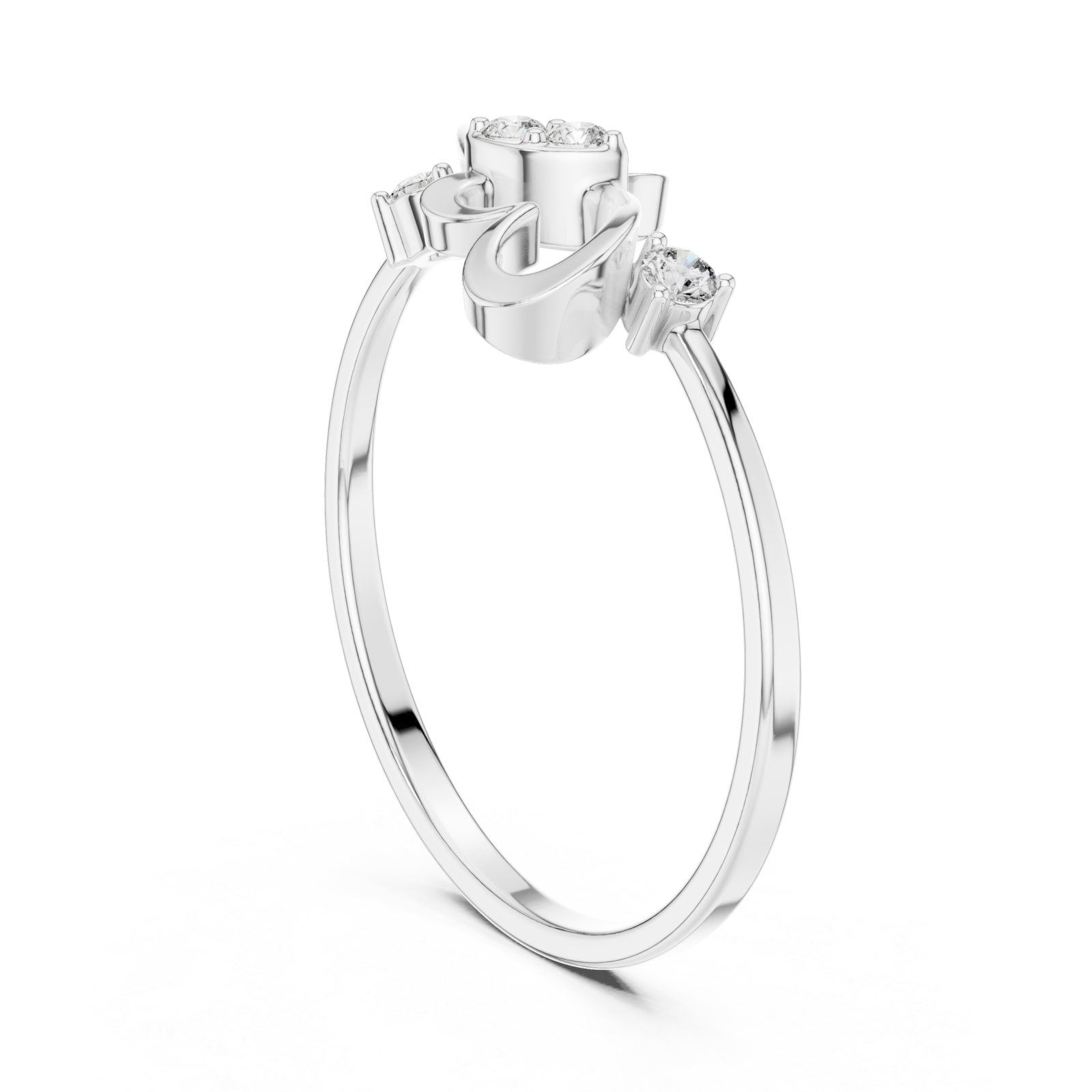 White Gold Harmony Serenade Elegant Stackable Band Left View
