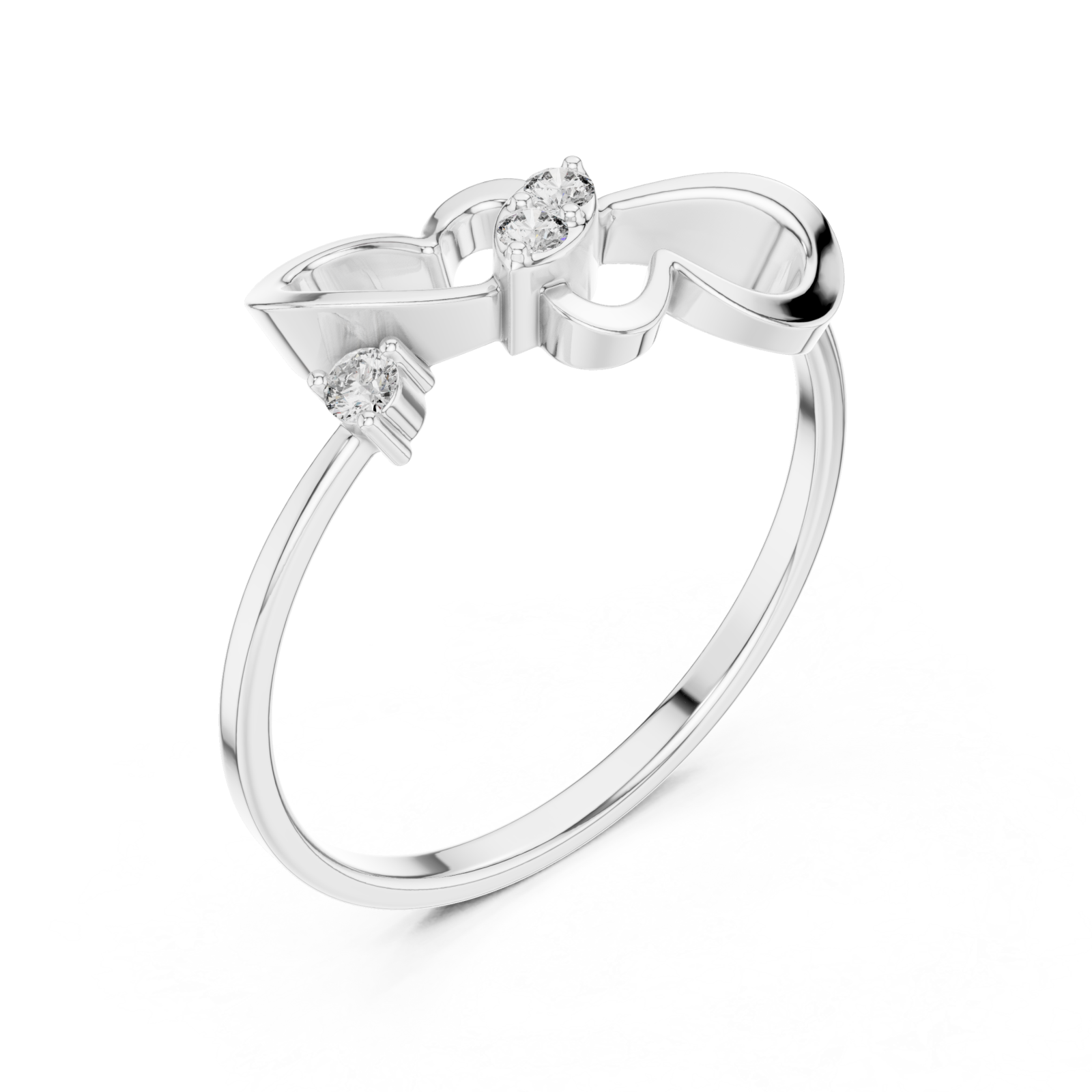 White Gold Harmony Serenade Elegant Stackable Band Right View
