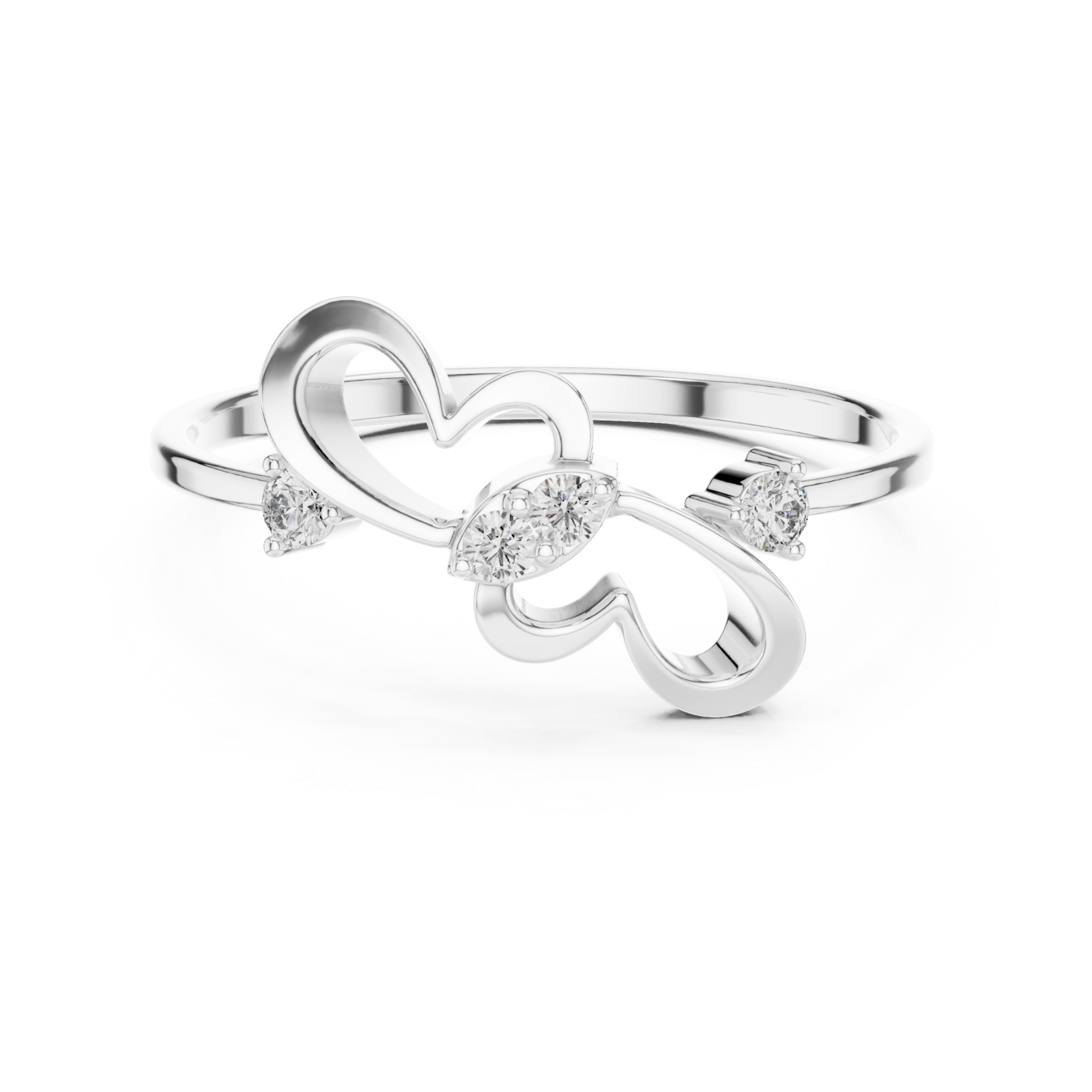  White Gold Harmony Serenade Elegant Stackable Band Front View