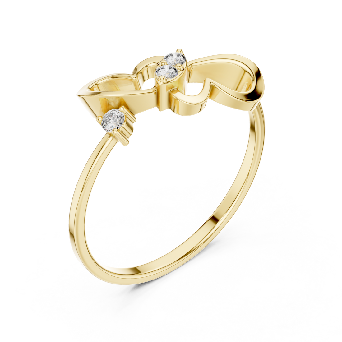 Gold Harmony Serenade Elegant Stackable Band Right View