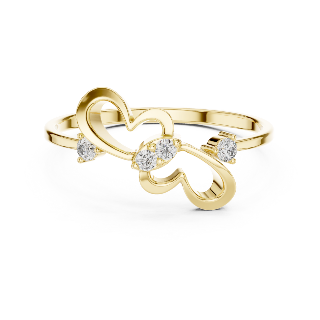 Gold Harmony Serenade Elegant Stackable Band Right View