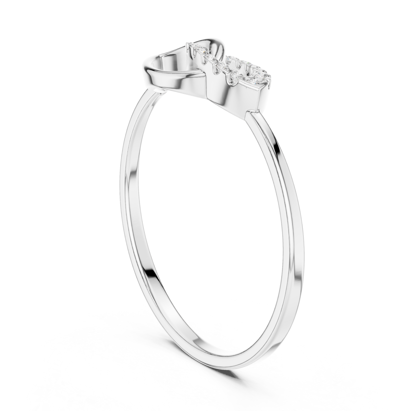  White Gold Celestial Edge Botanical Silhouette Band Left View