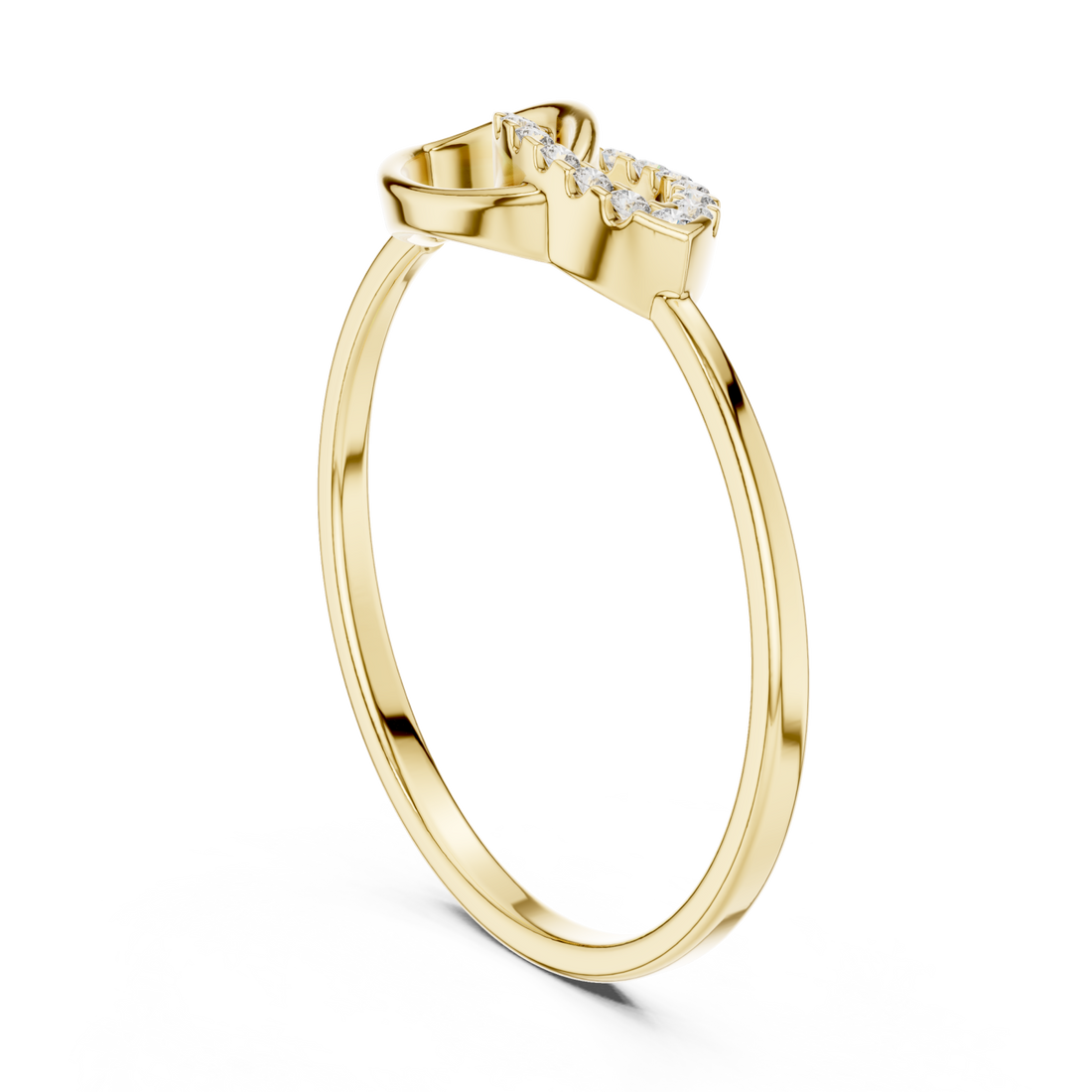 Gold Celestial Edge Botanical Silhouette Band Right View