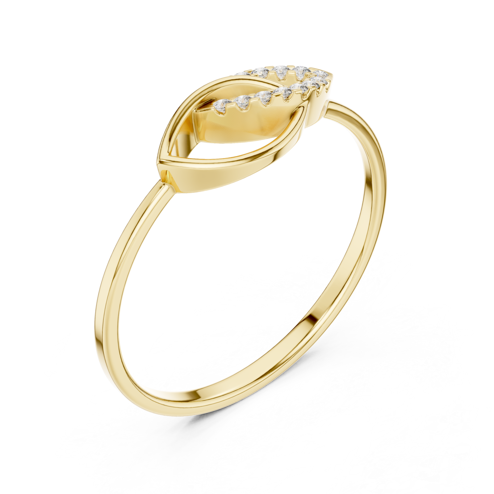 Gold Celestial Edge Botanical Silhouette Band Right View