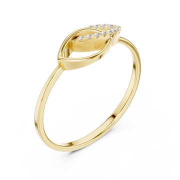 Gold Celestial Edge Botanical Silhouette Band Right View