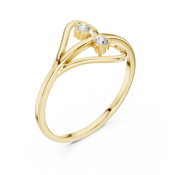 Gold Twin Beam Embrace Ring Right View