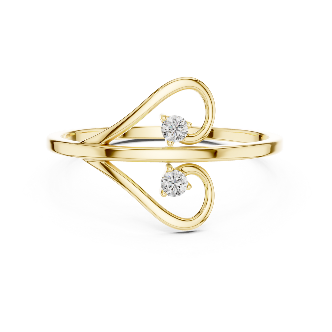 Gold Twin Beam Embrace Ring Right View