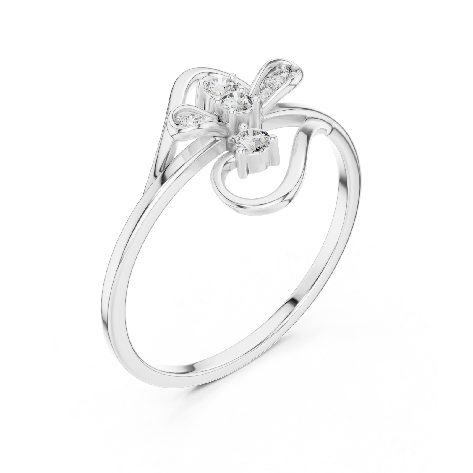  White Gold Starlit Serene Lily Curve Right View